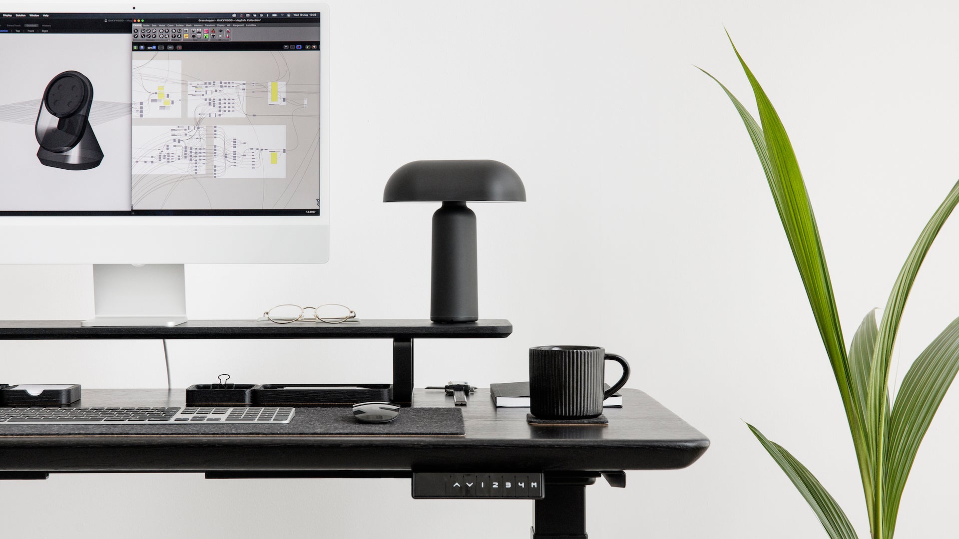 black desk setup