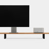 oak desk shelf with black legs - front | oak, black