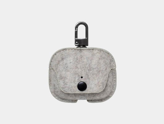 oakywood felt airpods case grey | stone grey, airpods pro/pro2