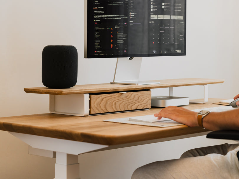 Oakywood Desk Shelf with drawer | oak,