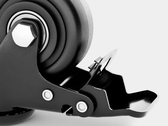 oakywood metal desk casters closeup | -