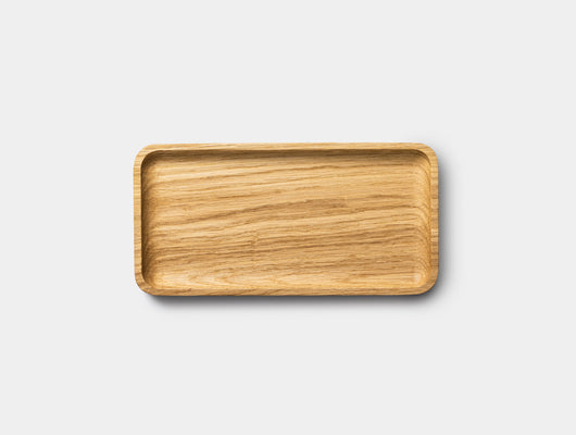 Oakywood Catchall Tray Mini in oak – minimalist wooden tray for tidy workspace organization | oak, large