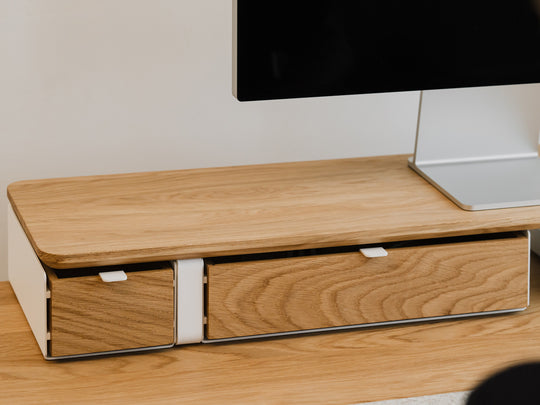 oakywood oak modular drawers with white base setup | oak,single drawer,