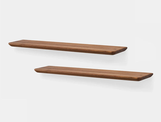 Oakywood Floating Shelf Bundle in walnut – premium dark wood shelf for stylish wall storage | walnut,