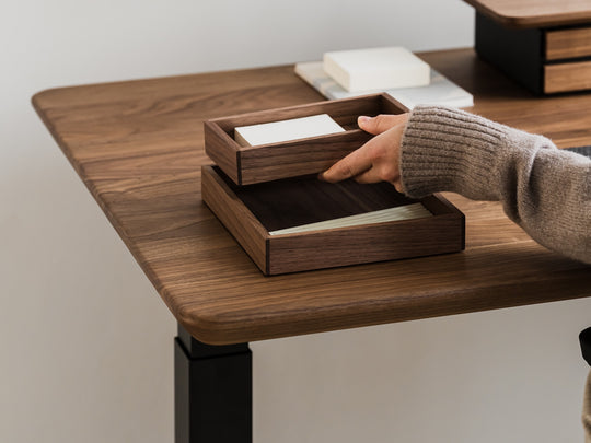 Wooden stackable tray | walnut,