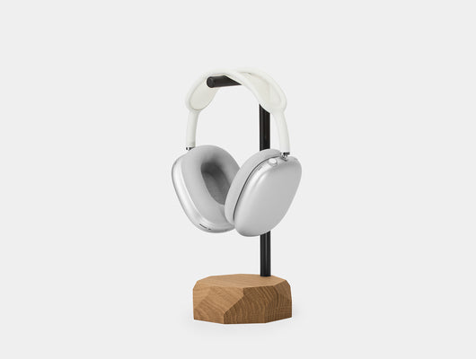 oak Headphones Stand with airpods max | oak
