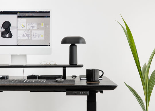 black desk setup