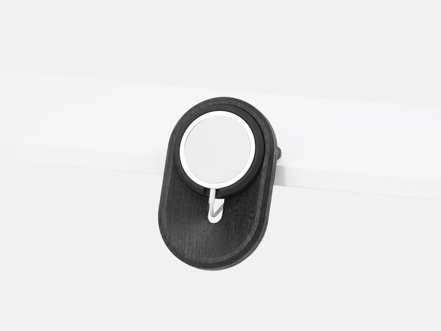 black magsafe iphone desk shelf mount - mounted | black