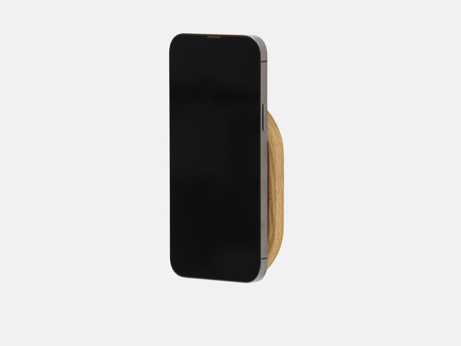 oak magsafe iphone wall mount - with phone | oak