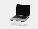 Wooden laptop stand on a white background | black, white