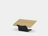 Wooden laptop stand on a white background | oak veneer, black