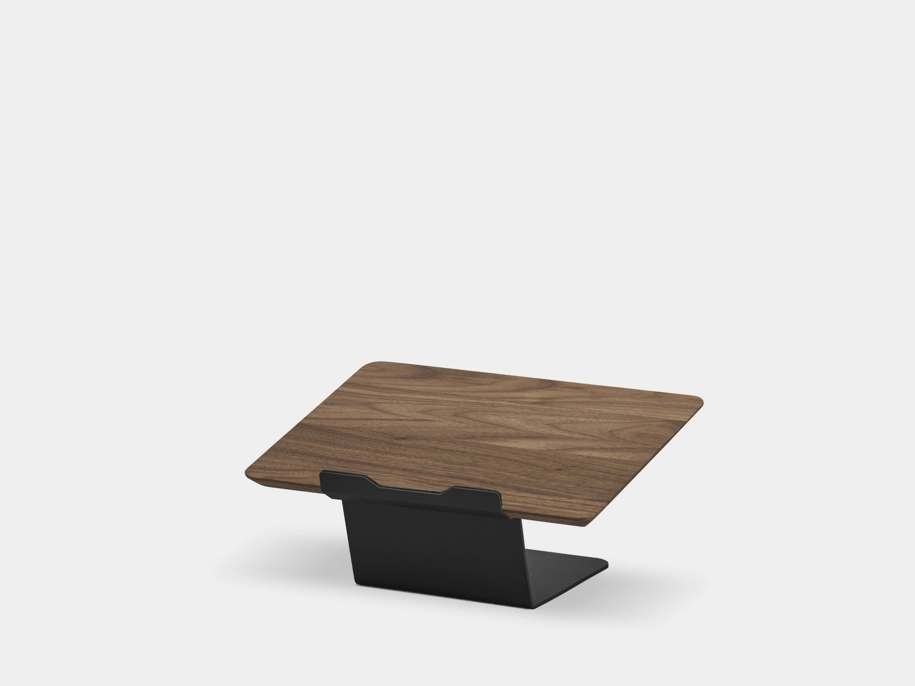 Wooden laptop stand on a white background | walnut, black