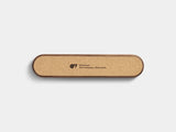 Oakywood to-do desk kit is lined with cork  with a logo engraved on it | walnut