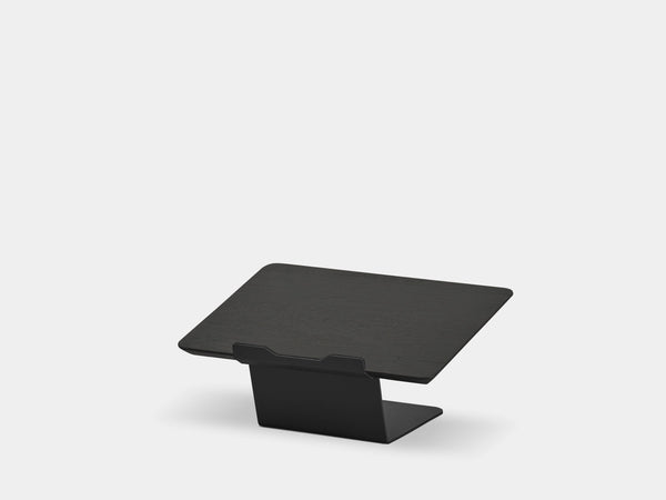Wooden laptop stand on a white background | black, black
