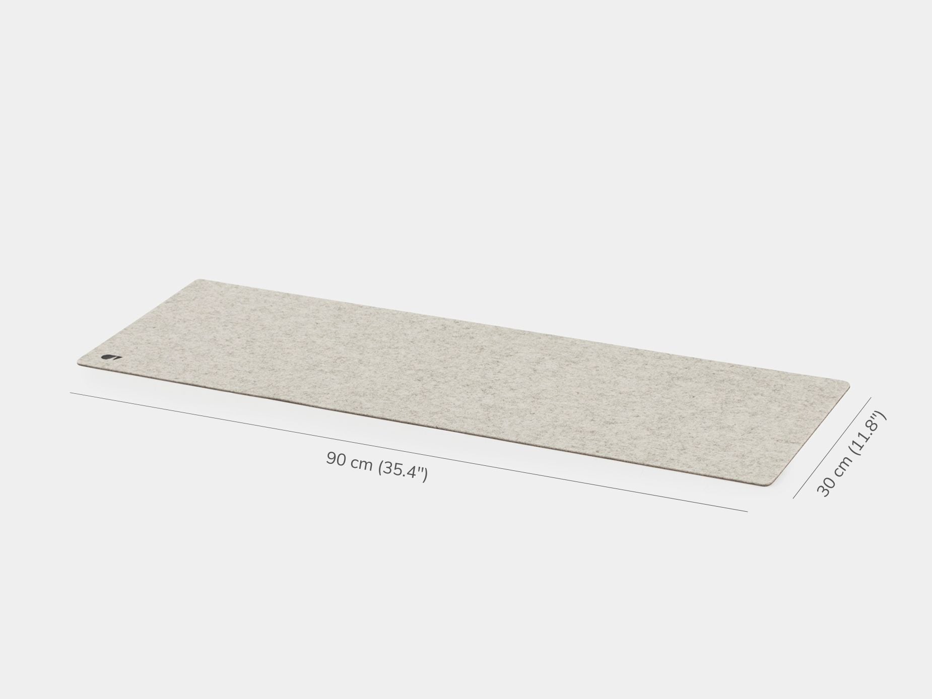 oakywood extra large stone grey felt desk mat empty view | stone grey, 90x30