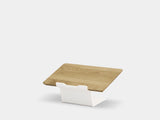 Wooden laptop stand on a white background | oak, white