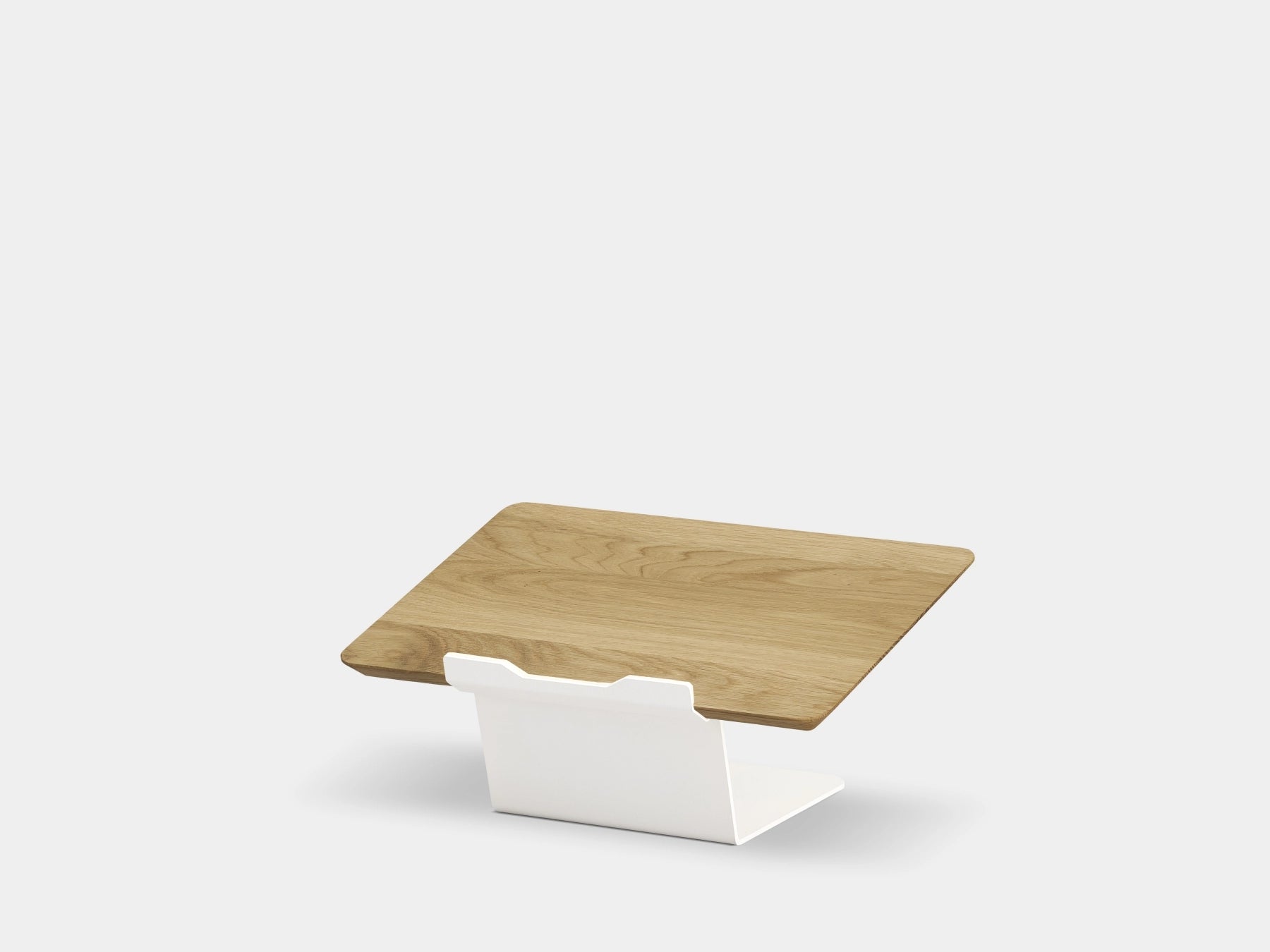 Wooden laptop stand on a white background | oak, white