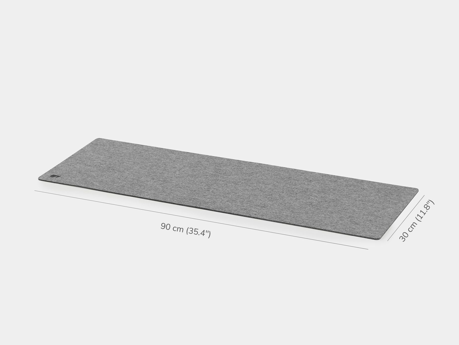 oakywood large grey felt desk mat empty view | grey, 90x30
