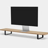oak veneer desk shelf with black legs - front | oak veneer, black