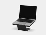 Wooden laptop stand on a white background | black, black