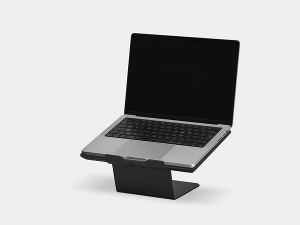 Wooden laptop stand on a white background | black, black