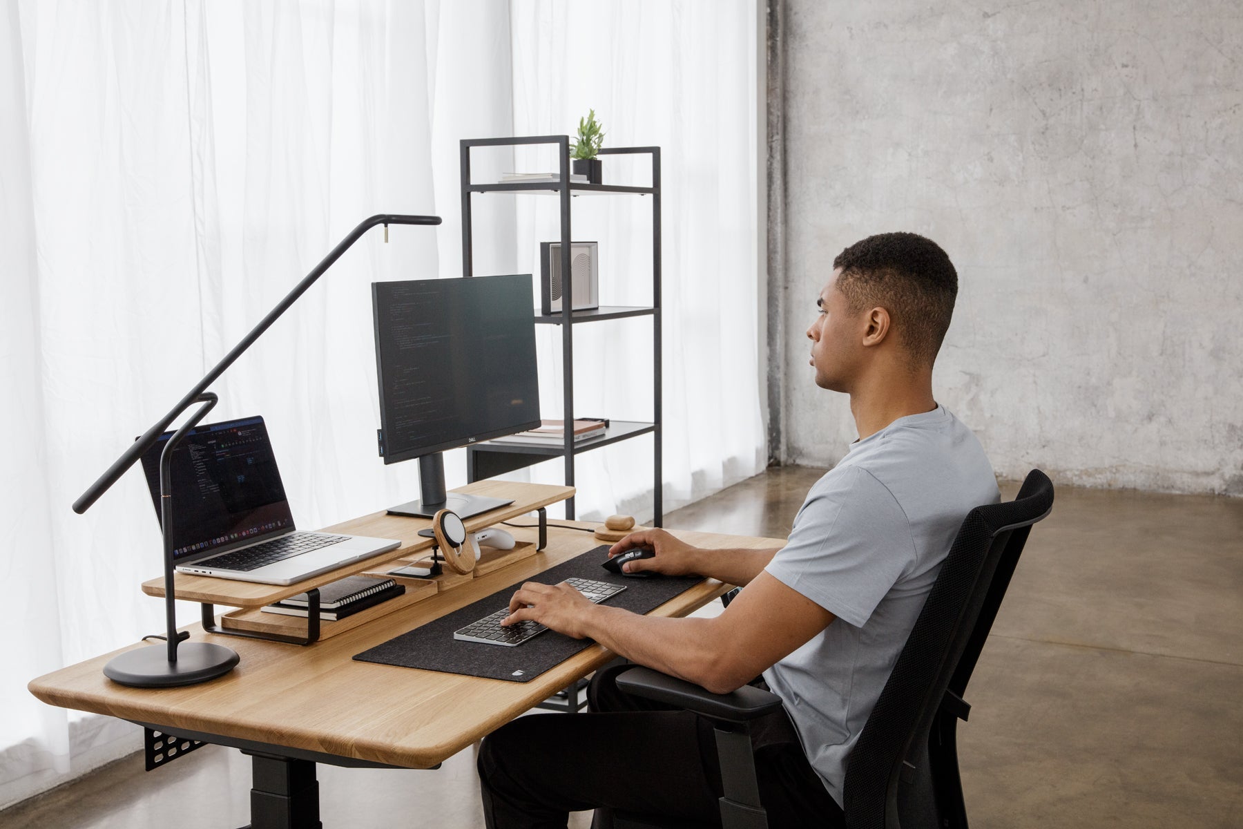 solid oak standing desk oakywood solid wood | oak, , black