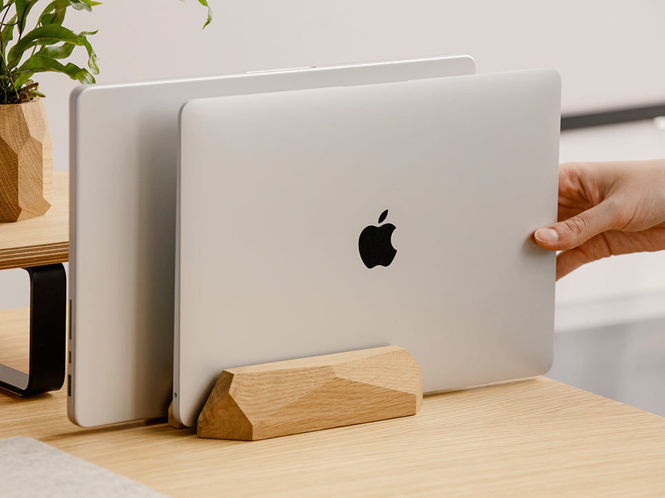 Dual Laptop Dock - double laptop vertical dock | Oakywood.shop