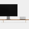oak veneer desk shelf with white legs - front | oak veneer, white