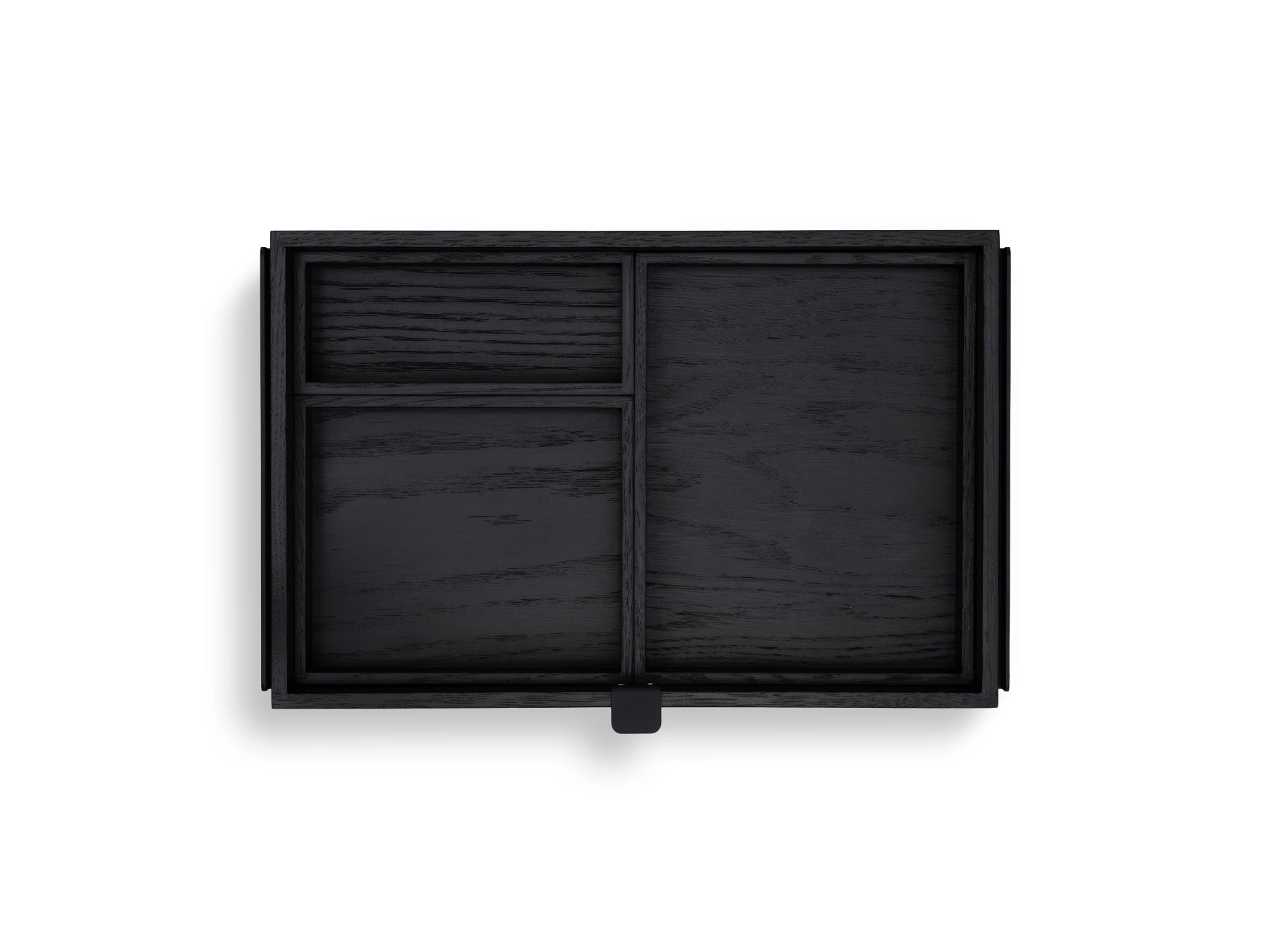 Wooden box with a divided interior on a white background | black,