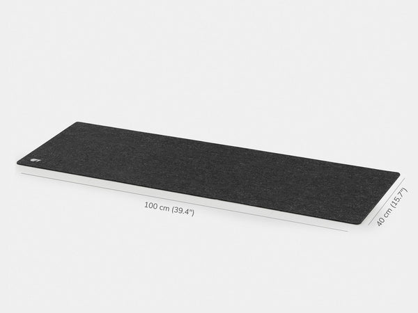 Black keyboard tray with measurements on a white background oakywood large anthracite | anthracite, 100x40