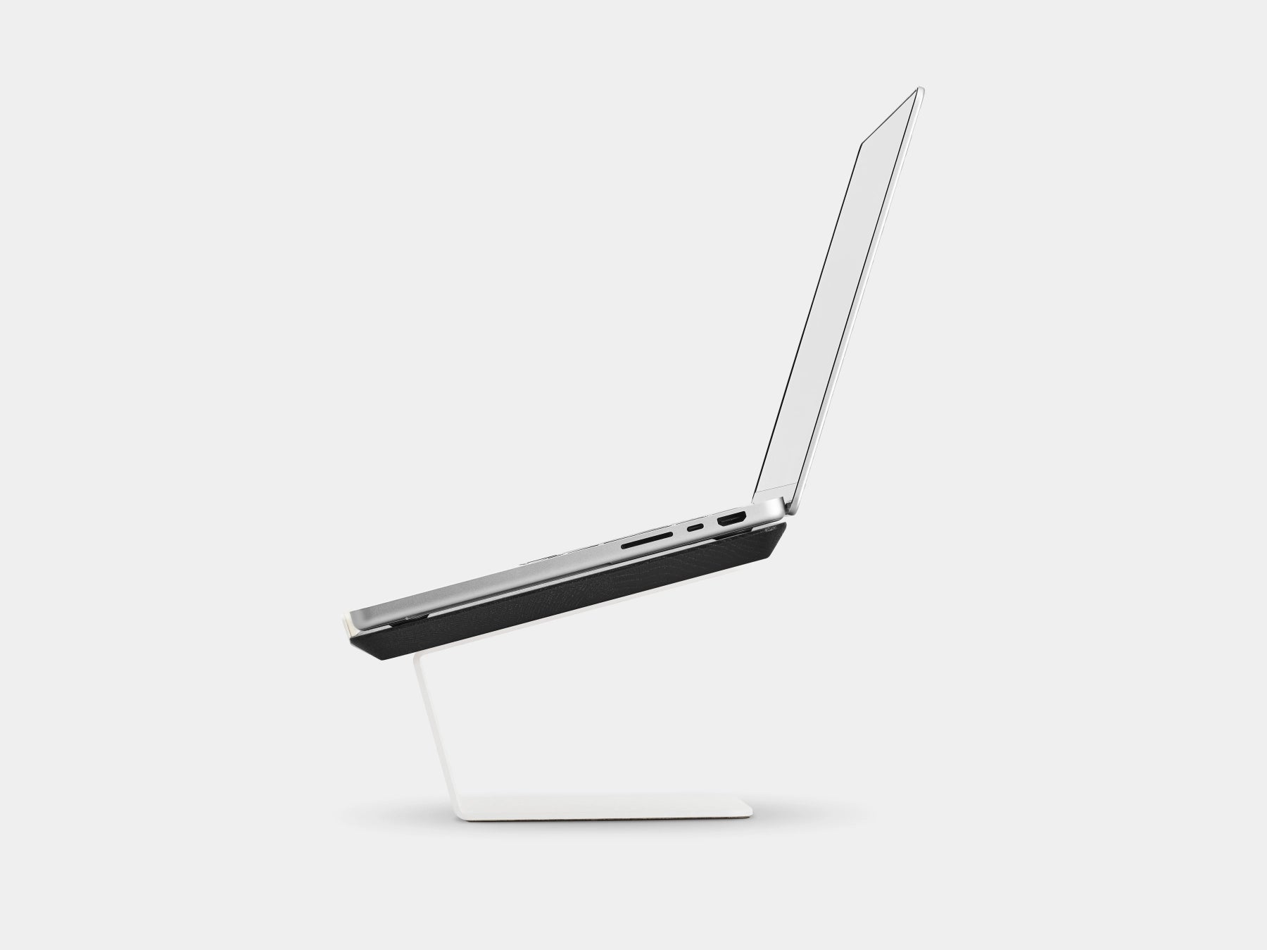 Wooden laptop stand on a white background | black, white