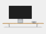 oak desk shelf with white legs - front | oak, white
