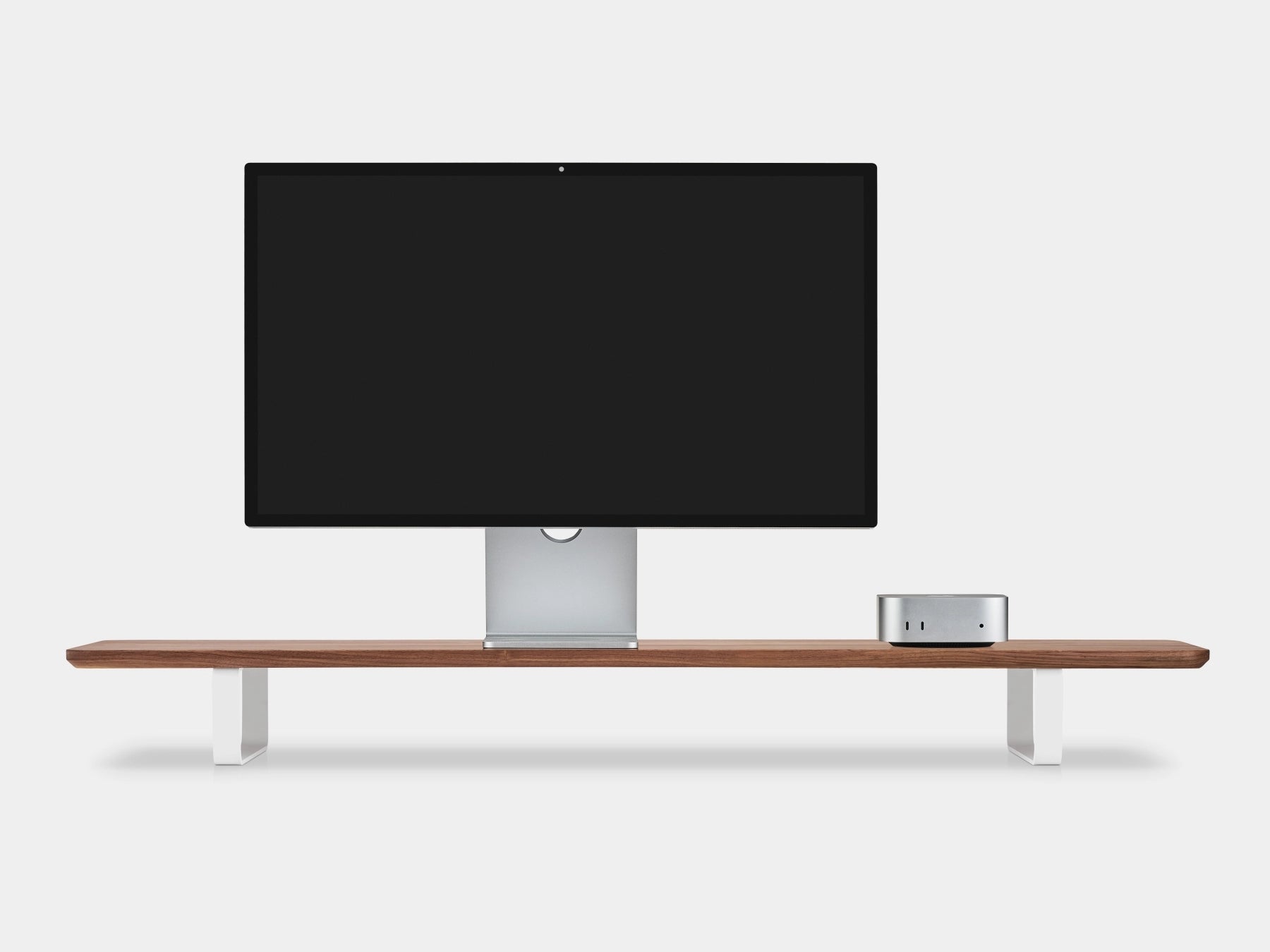walnut desk shelf with white legs | walnut, white
