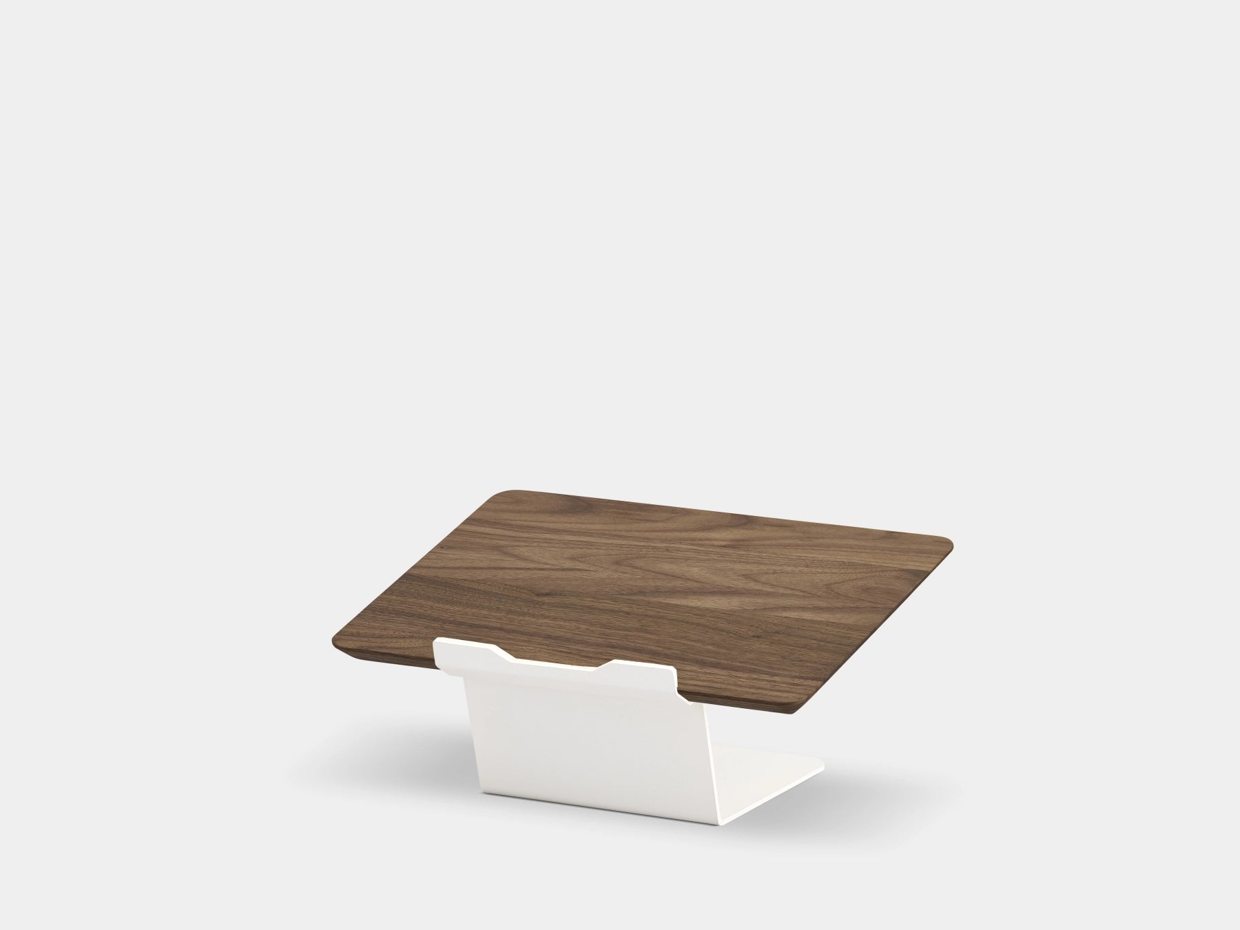 Wooden laptop stand on a white background | walnut, white