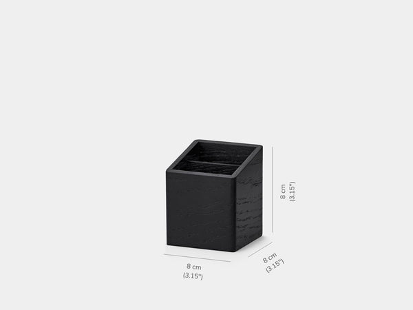 Black rectangular planter with dimensions on a white background | black