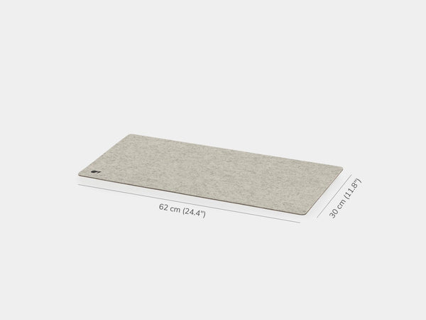 oakywood small stone grey felt desk mat empty view | stone grey, 62x30