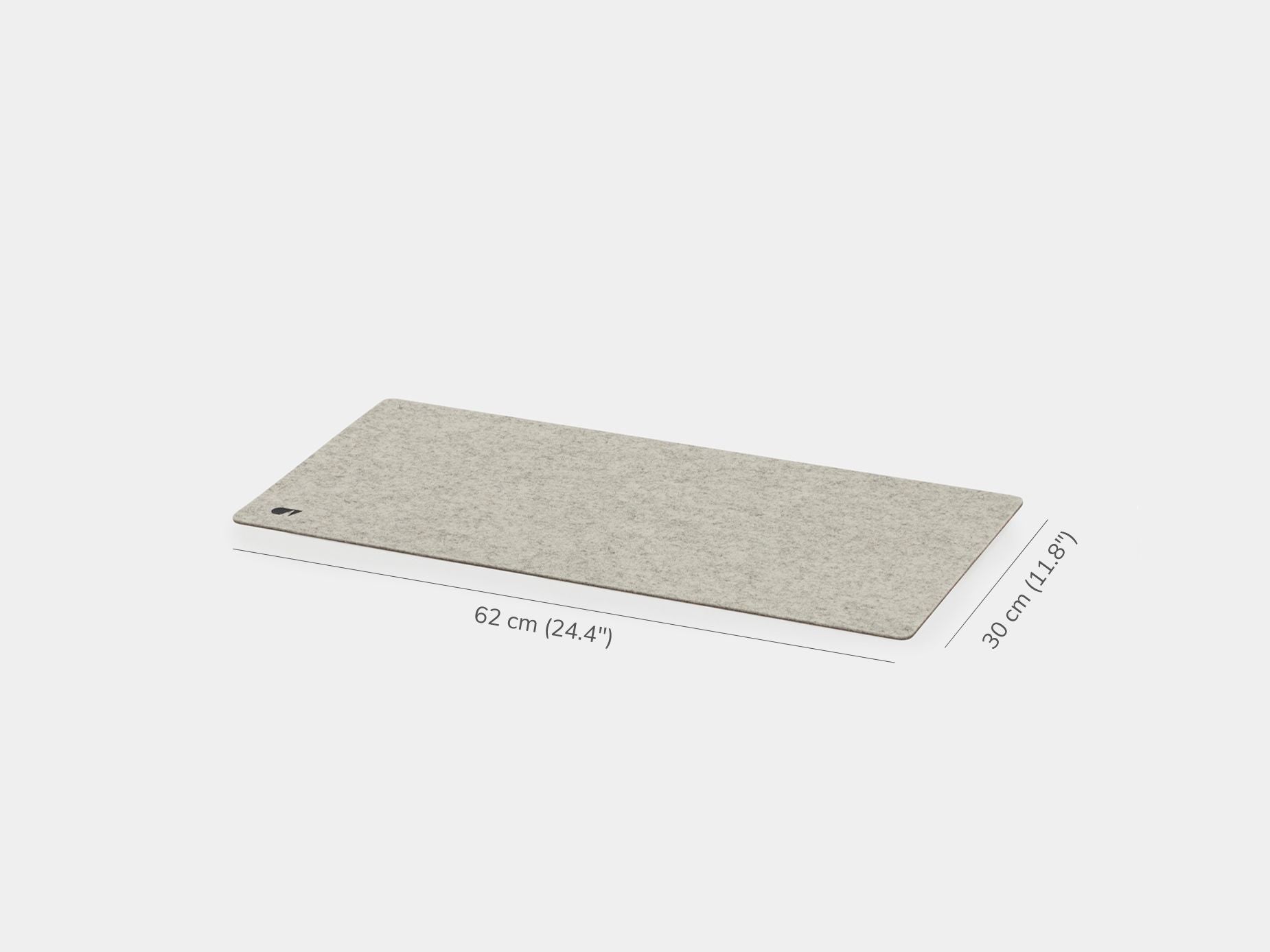 oakywood small stone grey felt desk mat empty view | stone grey, 62x30