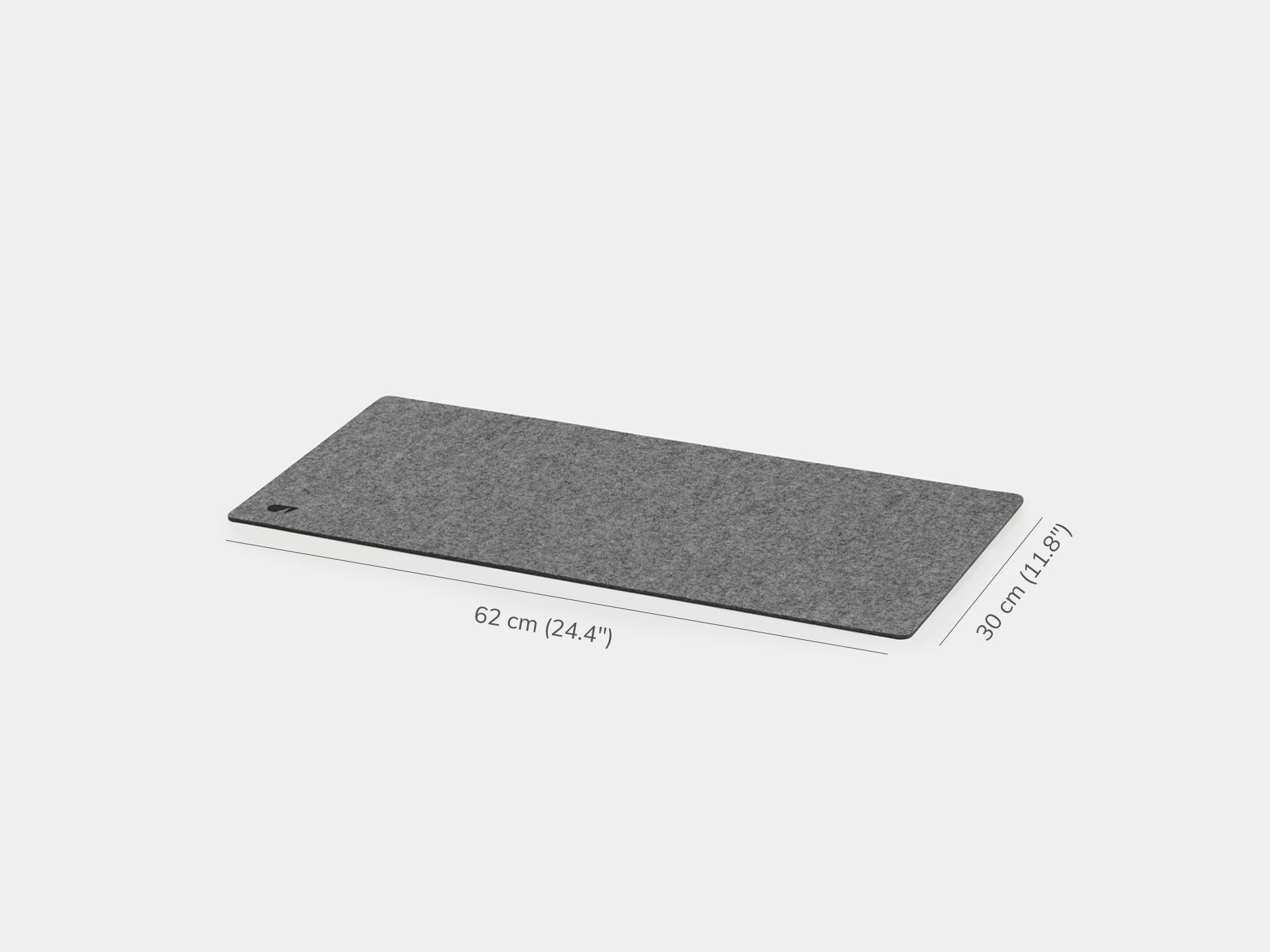 Gray rectangular mat with measurements on a white background oakywood | grey, 62x30
