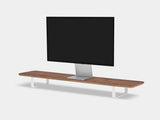 walnut veneer desk shelf with white legs - front | walnut veneer, white