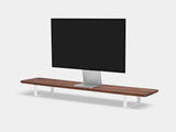 walnut desk shelf with white legs | walnut, white