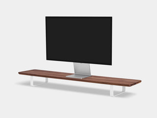 walnut desk shelf with white legs | walnut, white
