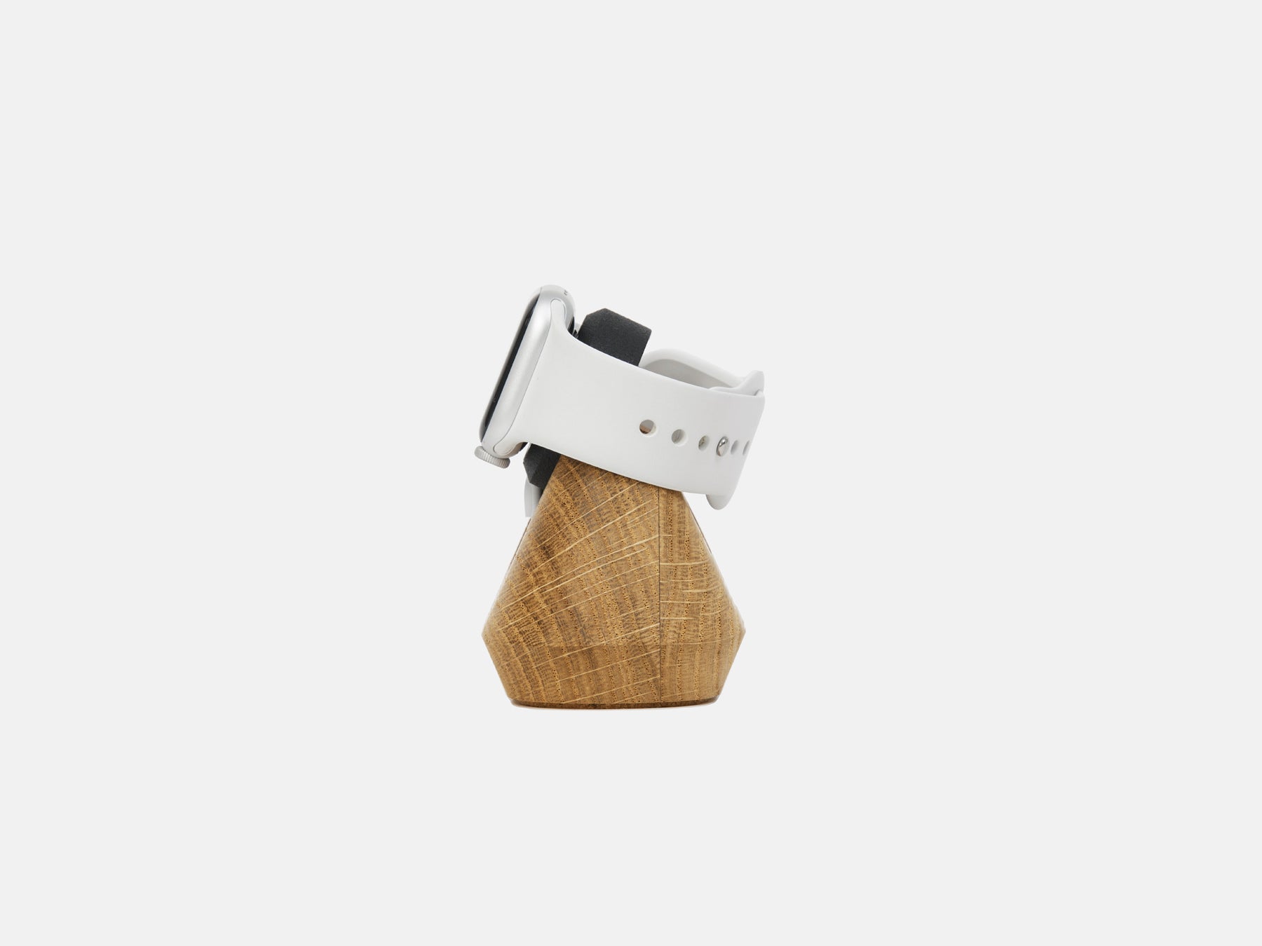 oak magnetic charging apple watch stand - side | oak