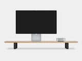 Apple display studio on oakywood desk shelf | light oak, black