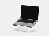 Wooden laptop stand on a white background | walnut, white