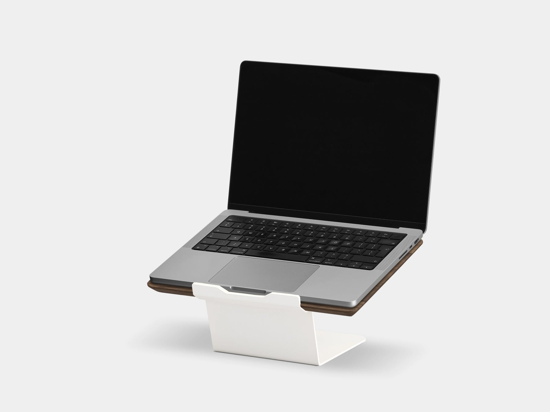 Wooden laptop stand on a white background | walnut, white