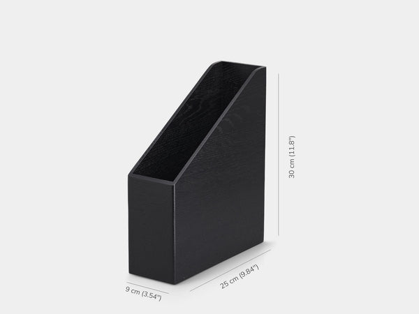 Black magazine holder on a white background| black
