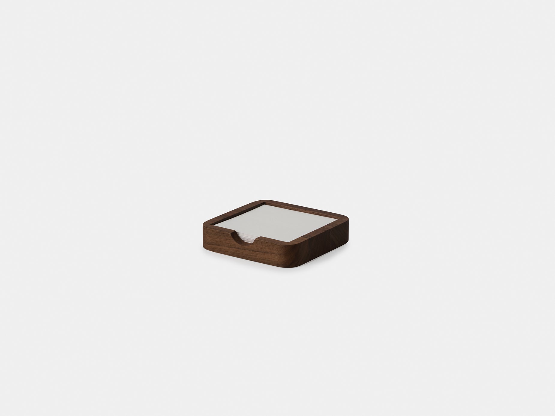 Oakywood OakyBlocks Sticky Notes Tray in walnut – elegant tray for organizing standard Post-it Notes | walnut