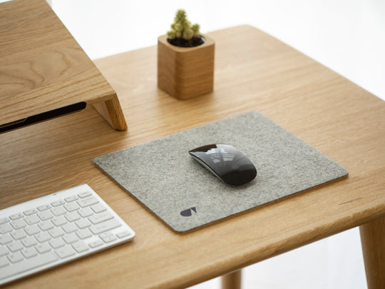 Tapis de souris en feutre avec dessous antidérapant, tapis de souris gris  clair doux, tapis de souris de bureau minimaliste -  France