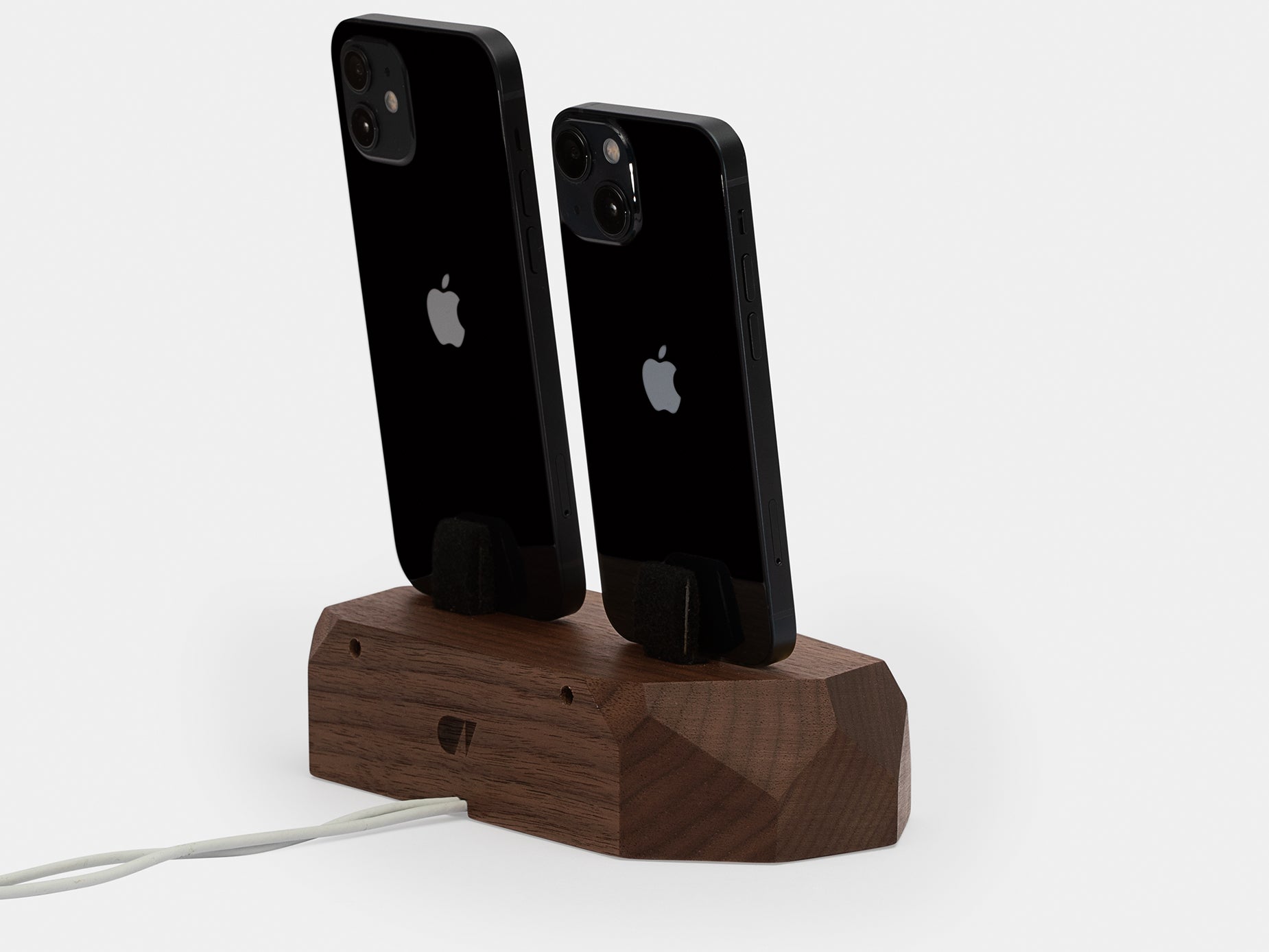 Dual Dock | Wooden Double Docking Station for Two iPhones