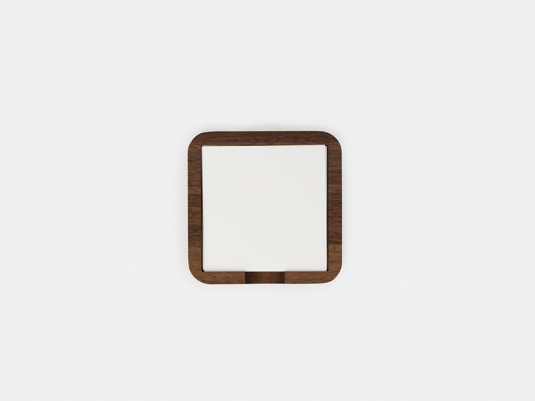 Oakywood OakyBlocks Sticky Notes Tray in walnut – premium dark wood tray for desktop sticky notes | walnut